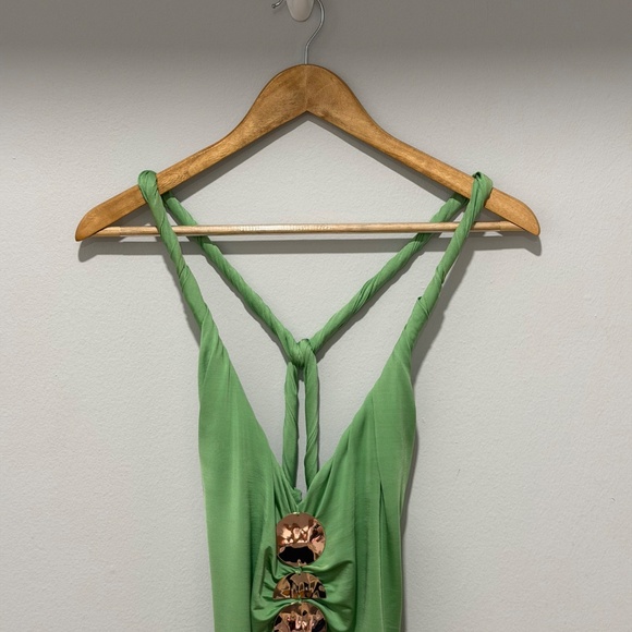 Cult Gaia “Jalina” Ruched Cutout Dress — Green, Size Small - Picture 5 of 11